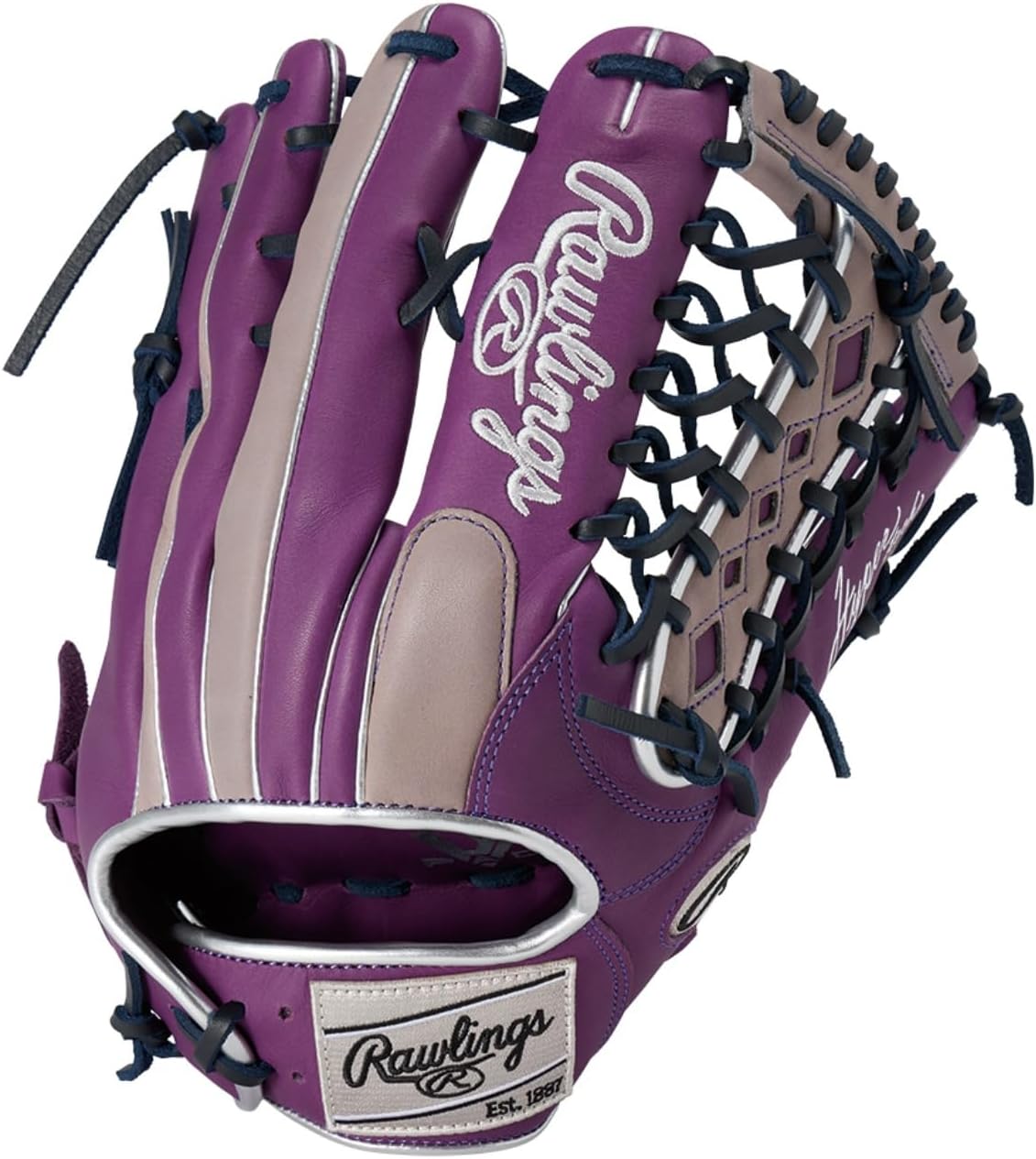 Rawlings Baseball Glove Soft Hyper TECH Color SYNC GR5FHTCY719 Outfielder Purple/Gray 12.75" *for Right Throwing
