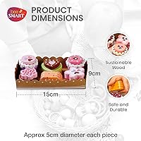 Vista 3 de Bee Smart Pastel de madera para fiesta de té Juego de comida para niños con tarjeta de menú y bandeja de cartón resistente Juego de rol