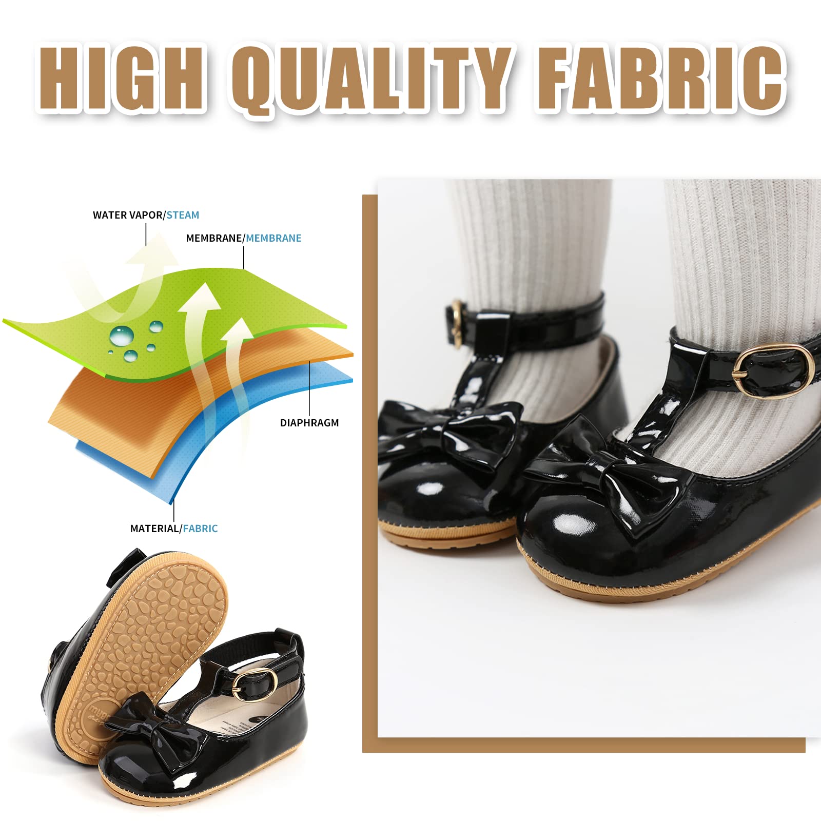 Baby Girls First Walking Shoes Mary Jane PU Leather Anti-Slip Princess Shoes Infant Baby Shoes — view 40