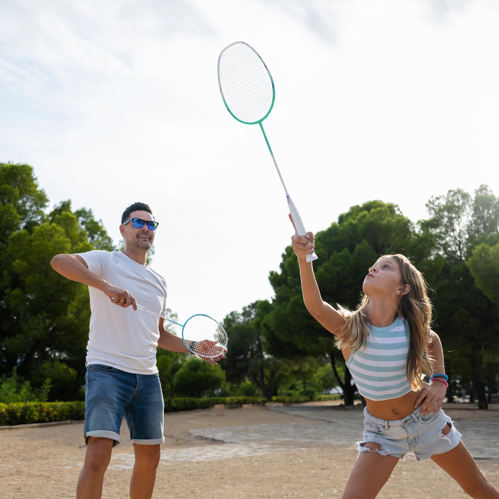 Raquetas de bádminton Profesionales de Fibra de Carbono para Patios Traseros y Gimnasio