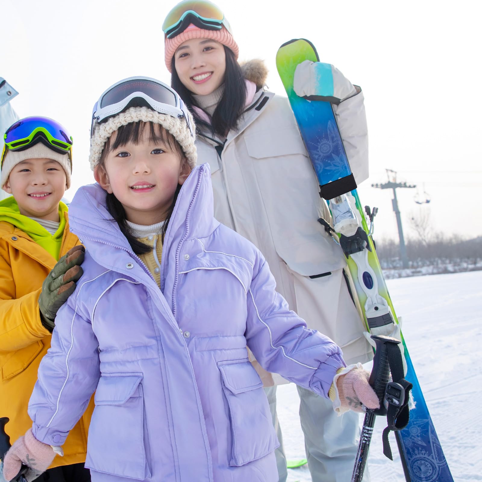 8 Cinghie Per Sci Regolabili - Fascette Per Tenere Gli Sci Insieme, Ideali Per Vacanze Invernali - Foto 12