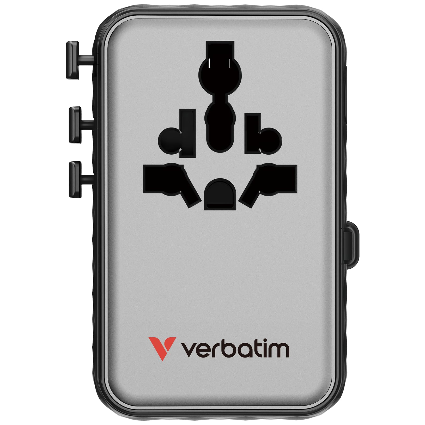Verbatim GaN adapter podróżny 100 W, czarny, adapter do gniazdka z wbudowanym kablem i 2 x USB-C, 2 x USB-A, 2 x złącze USA/JP, uniwersalna ładowarka do laptopa, smartfona itp., do zastosowania na