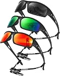 Lunettes de soleil polarisées KALIYADI pour hommes, lunettes de soleil sportives avec protection UV400 pour la course, la pêche, le golf