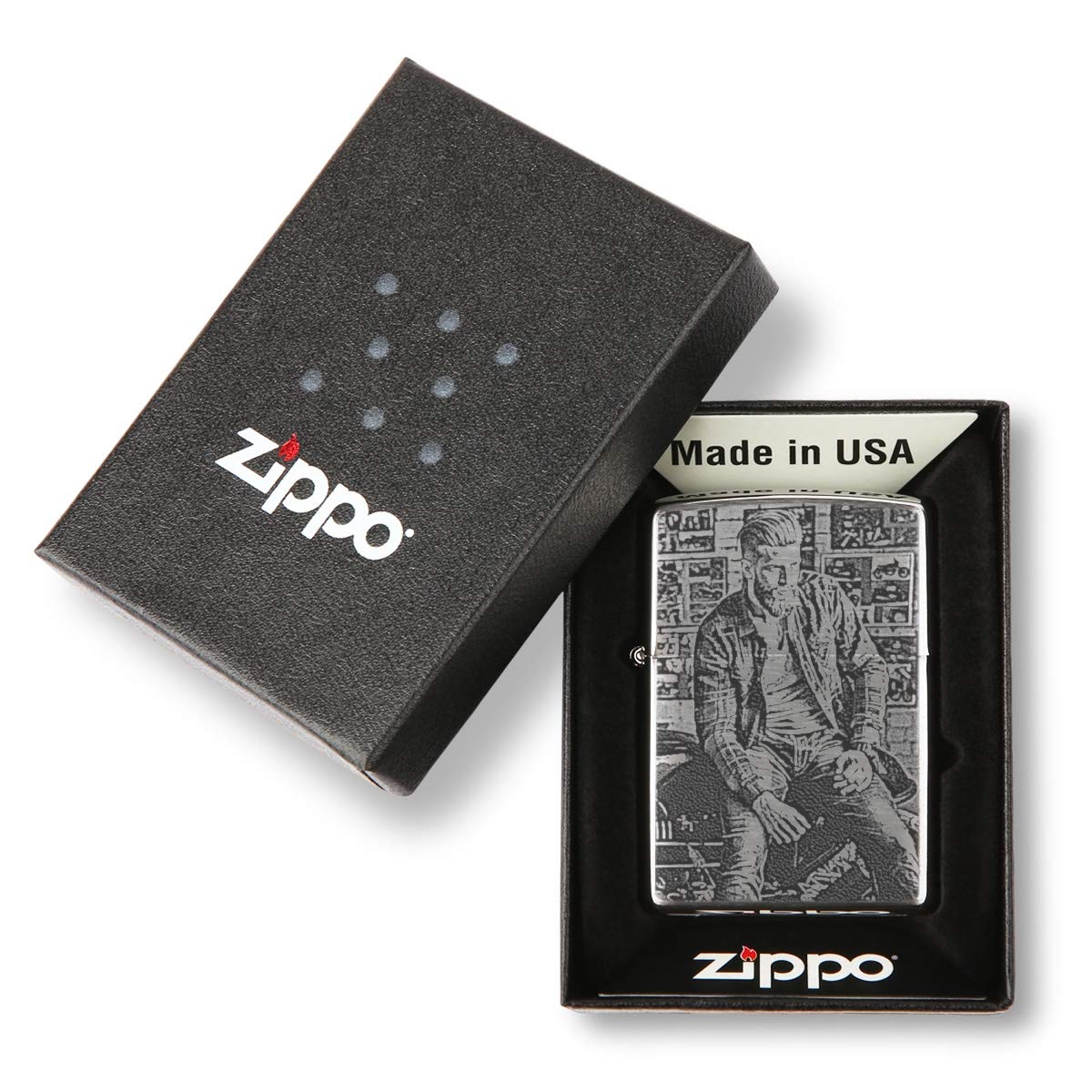 Zippo Sturmfeuerzeug Original Chrom gebürstet individuelle Gravur Eigenes Foto - Fotogravur