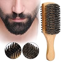 Vista 2 de Cepillo de barba de madera para bigote,Cepillo de barba de doble cara,Cepillo profesional para barba Brochas de afeitadoAccesorios de afeitado