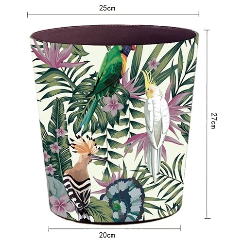 Miniatura 8 de Scakbyer Cubo de basura de 2.64 galones, cesta de basura decorativa, cesta de papel de piel sintética, bote de basura impermeable para baño,