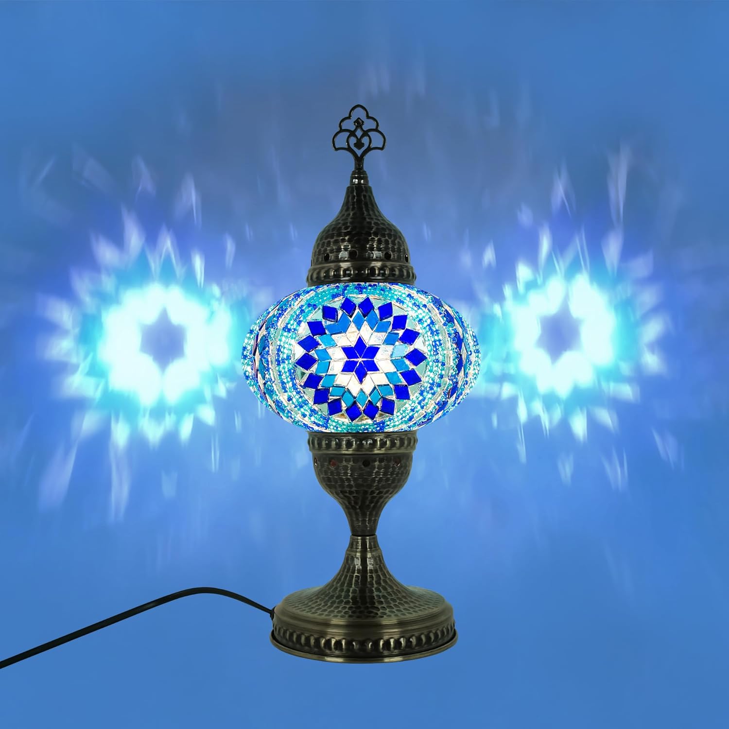 Elegant Tiffany Stained Glass Light for Ambient Home Lighting - Perfect Boho Bedroom or Bedside Table Stand - Turkish Mosaic Lamps Design - Colorful Turkish Lamp