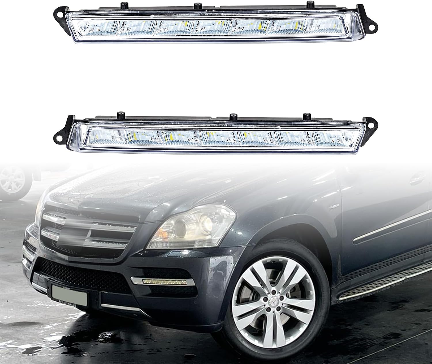 Astra Depot 2X 40W LED White Daytime Running Light DRL Compatible with 07-12 Mercedes X164 GL450 08-16 GL550 Facelift 13-16 GL63 AMG X166 OE MB2562106N, MB2562106P