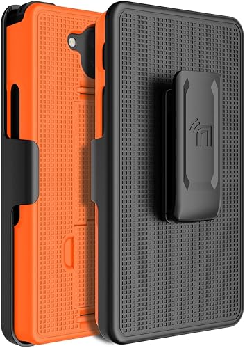 Miniatura 5 de Nakedcellphone - Funda con clip para Sonim XP10 5G funda rígida delgada para teléfono con soporte y rotacióntrinquete Combo de funda de cadera para