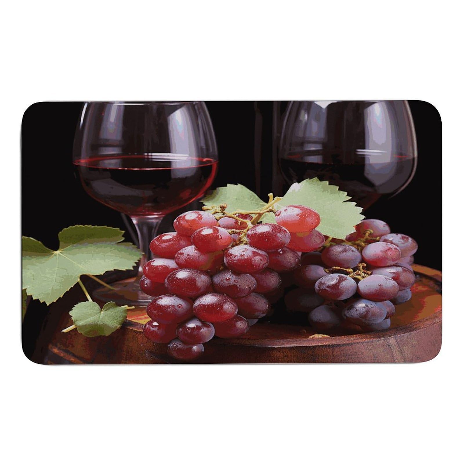 Alfombras de diatomita 50x80cm para baño y cocina con estampado de vino y uvas