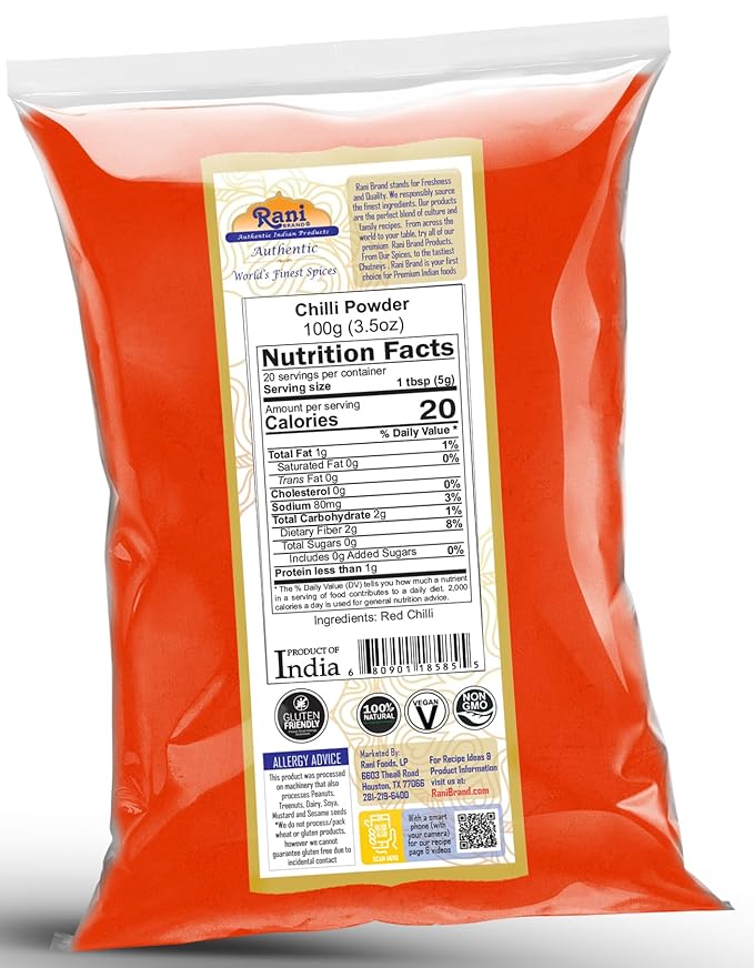 Polvo de Chile Rani (Mirchi) Especia India Molida 100g miniatura 2