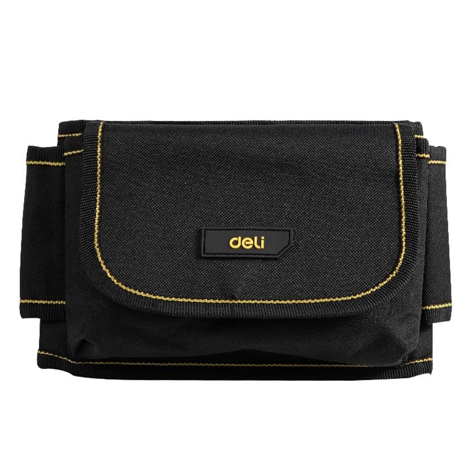 DL5864 600x145x50mm Tool Belt Waist Canvas Tools Storage Bag with Pocket Compartment Pearl Cotton Hang Adjustable Densified Oxford Cloth Organizer Pouch for Electrician Technician (1Pc, Black)
