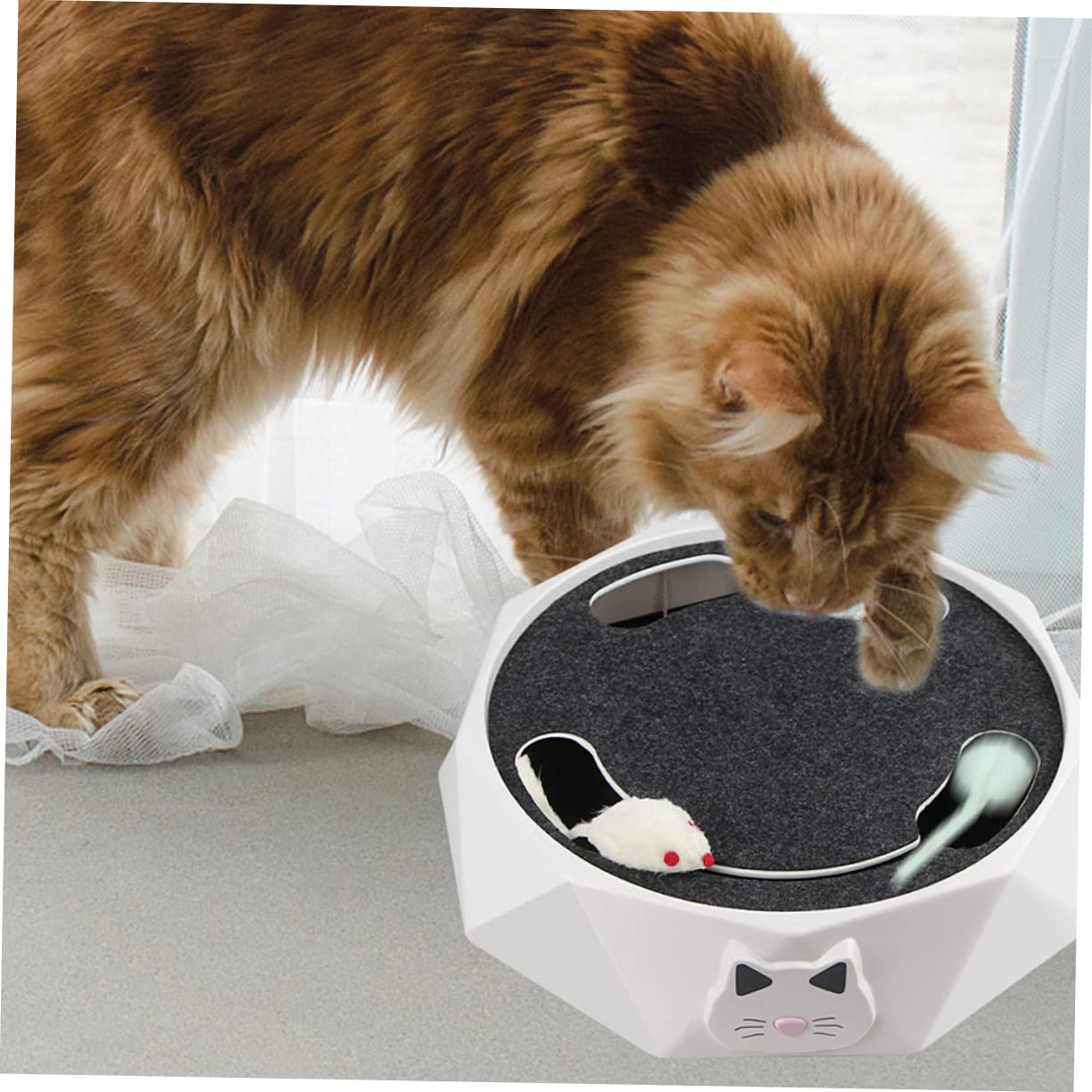 Ipetboom Juguete para Mascotas Juguetes para Gatitos Gato Juguete Giratorio Juguetes para Perros Cachorros ratón Juguete de burlas para Mascotas Gato Juguete Interactivo eléctrico