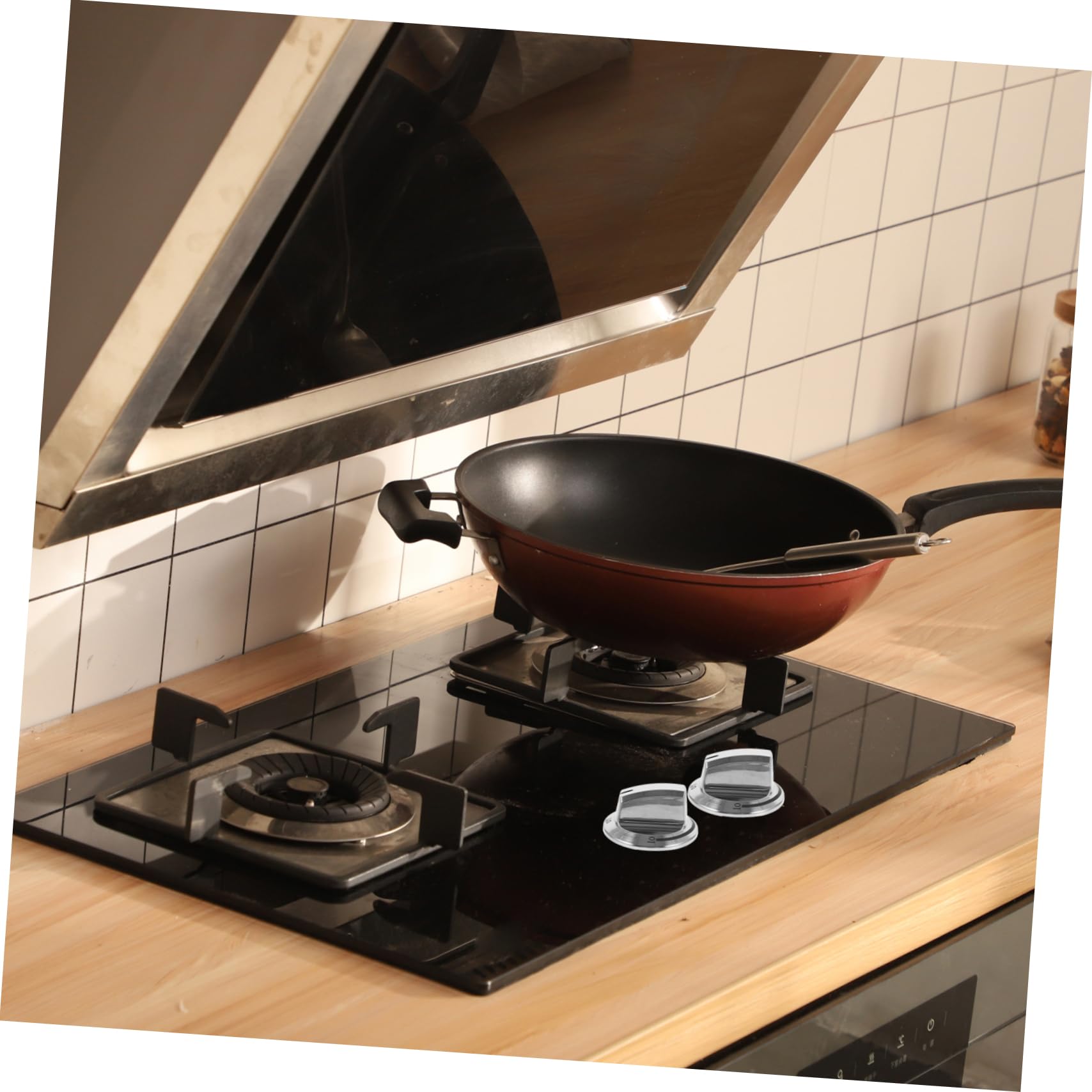 POPETPOP 2-Pack Gas Stove Knobs – Universal Replacement For Most Gas Cookers, Durable Plastic, Easy Install, Black Color