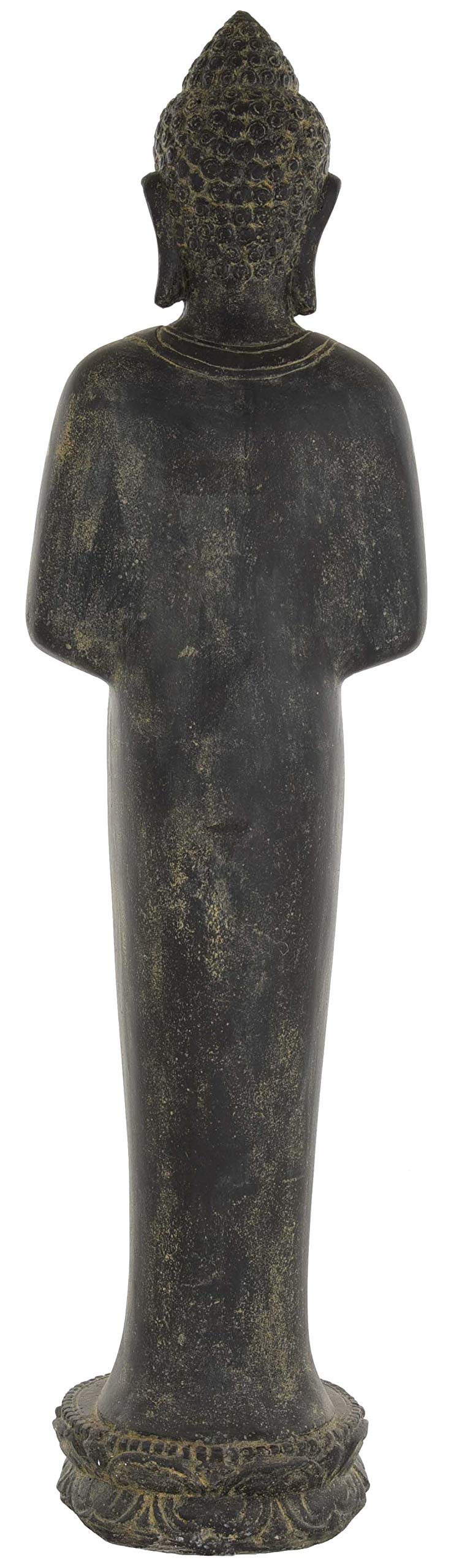 korb.outlet Duża modląca figura buddyjska odlew kamienny/stojąca budda kamienna 150 cm, figura kamienna/rzeźba do domu i ogrodu