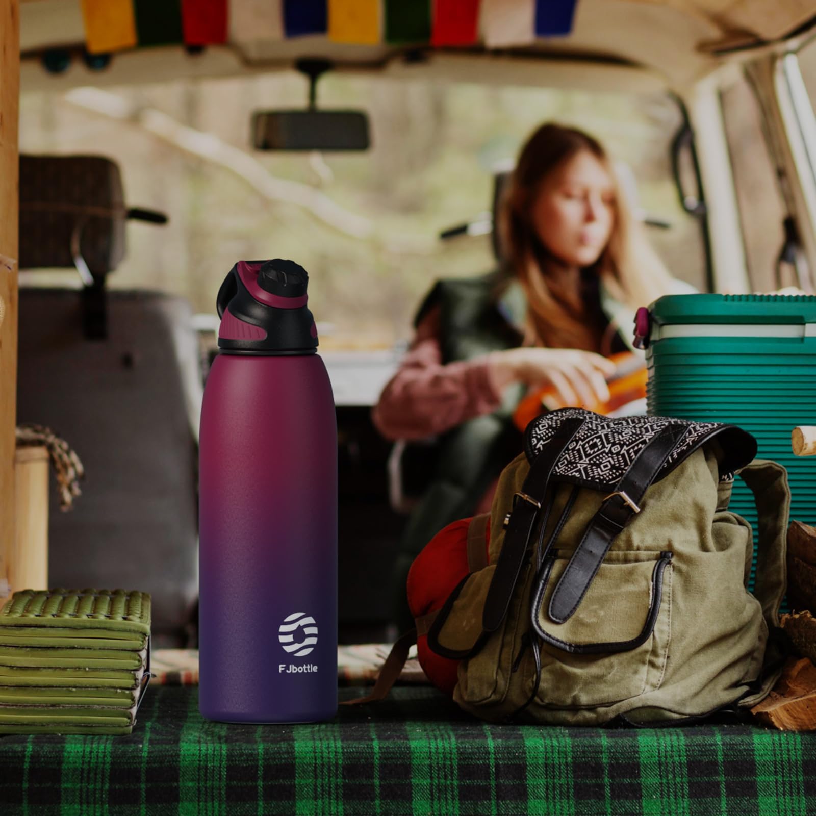 Fjbottle Borraccia Termica con Tappo magnetico 1500ML, Bottiglia Termica per Bambini - Senza BPA/Senza Perdite Borracce acciaio inox per Scuola, Sport, Palestra, Ciclismo