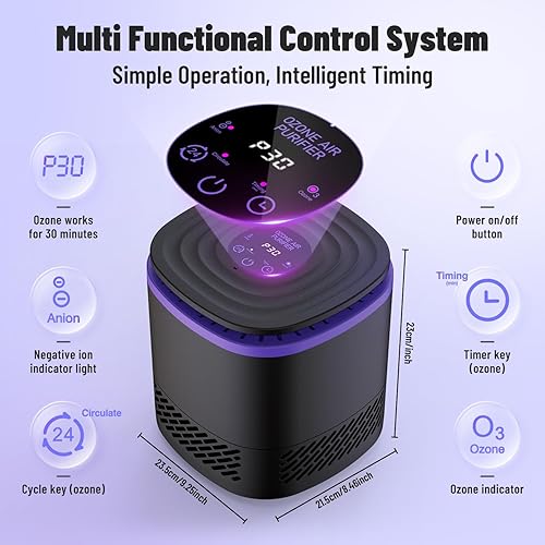 Miniatura 3 de Generador de máquina de ozono de 20000 mgh, purificadores de aire de iones negativos, purificador de aire de eliminación de olores, eliminador de
