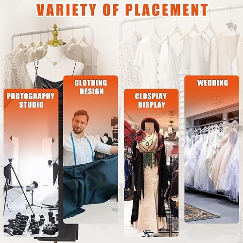 Miniatura 6 de Torso de maniquí femenino, forma de vestido para coser de 55 a 71 pulgadas, modelo de mujer de altura ajustable, cuerpo de maniquí de alta