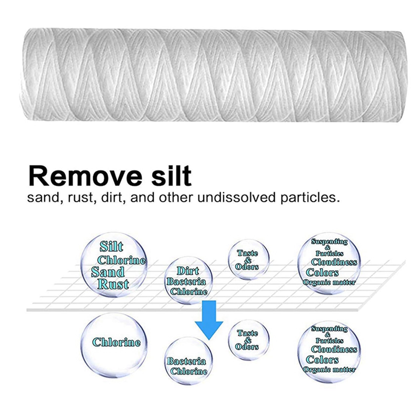 15x Cartuccia Filtro Acqua da 10 Micrometro da 10 x 2,5 Pollici con Ferita da Filtro Un Cartuccia per Sedimenti Casa Intera, Sostituzione Universale