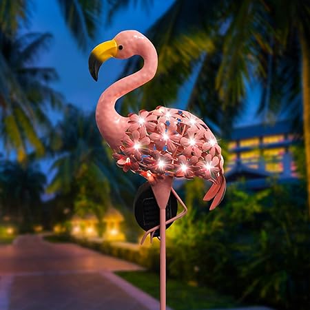 Amazon.com: Exhart Solar Pink Flamingos Windywings (2 Pack), Weather
