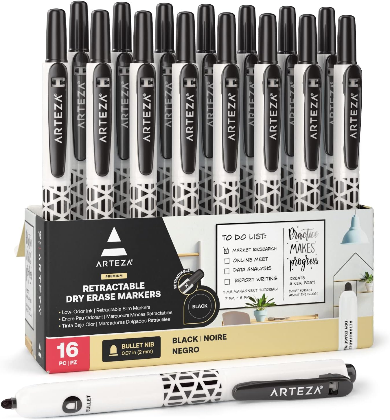 ARTEZA Dry Erase Markers, Bulk Pack of 52, Chisel Dominican