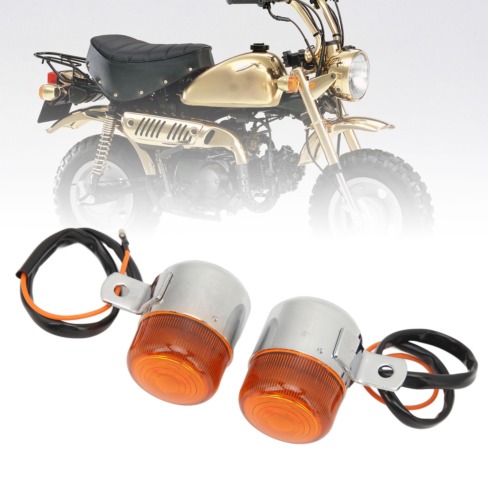 aqxreight 1 Paire de Clignotants de Moto 6V, élégants et Robustes, Haute luminosité, Indicateurs de Clignotants pour Dax CF50 CF70 CT70 ST50 ST70