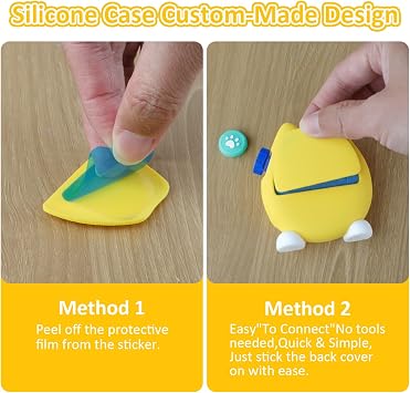 Silicone Case for Tamagotchi Paradise Electronic Pet - Cute Dog Protective Cover with 2Pcs Screen Protector and Button Cap Soft Stand Up Cover Carrying Lanyard (Yellow)