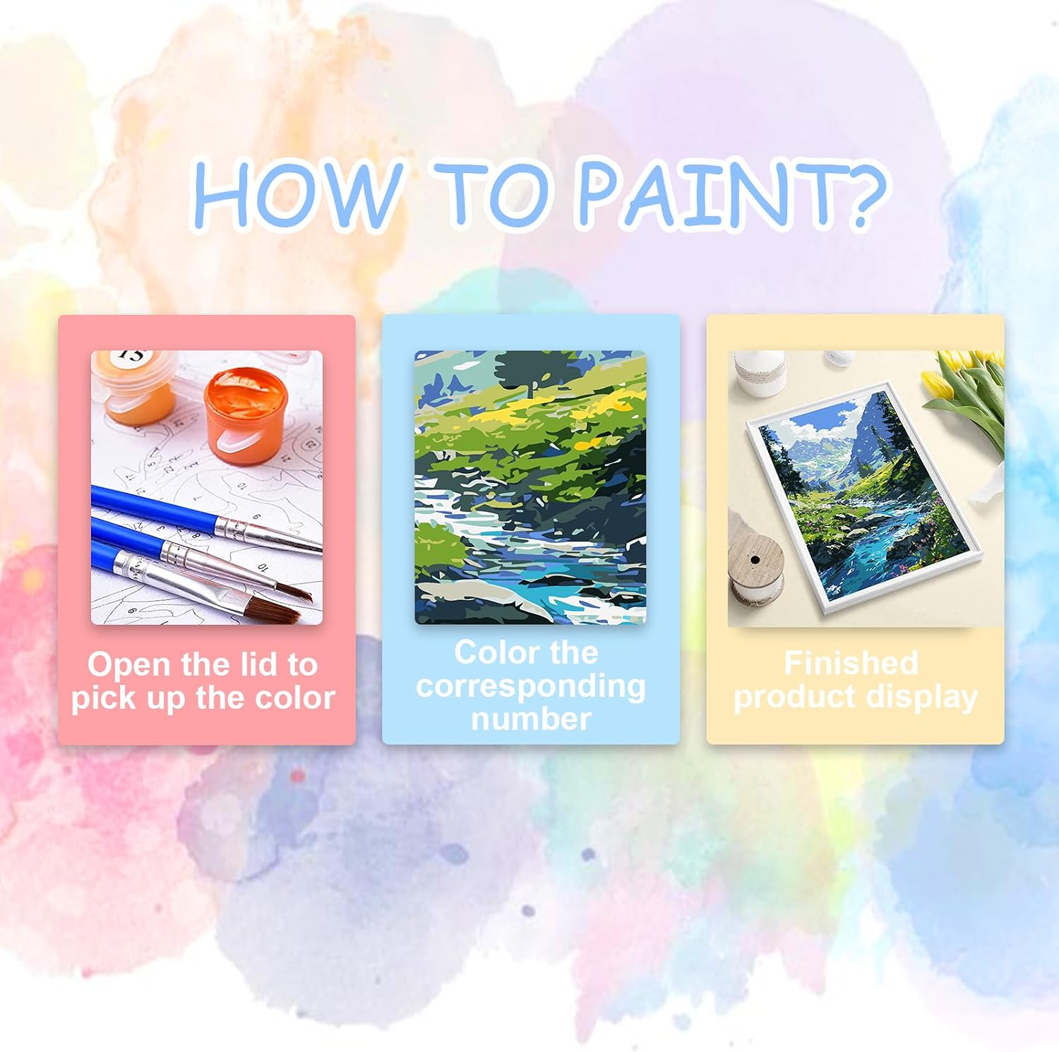 HITO Mountain Paint by Number for Adults-Landscape Paint by Numbers for Adults Beginner, Mountains Paint by Numbers for Gift Home Wall Decor (Mountain, 16x20 inch)