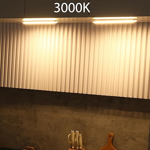 Miniatura 2 de Litever Kit de luz para enchufar debajo del gabinete con adaptador de corriente, atenuador, 2 barras de luz LED USB de 12 pulgadas. Regulable