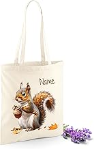 GRAZDesign Personalised Bag Autumn Raccoon with Name Fabric Bag Shopping Bag Cotton Swap