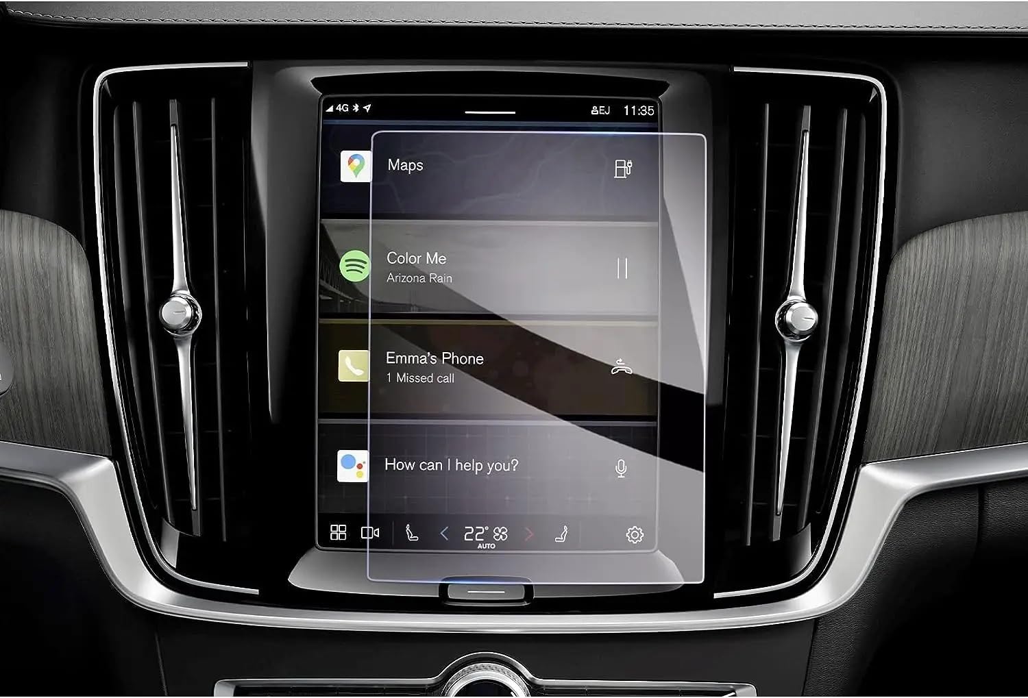 Film d'écran navigation voiture pour Volvo protection voyage en famille S60