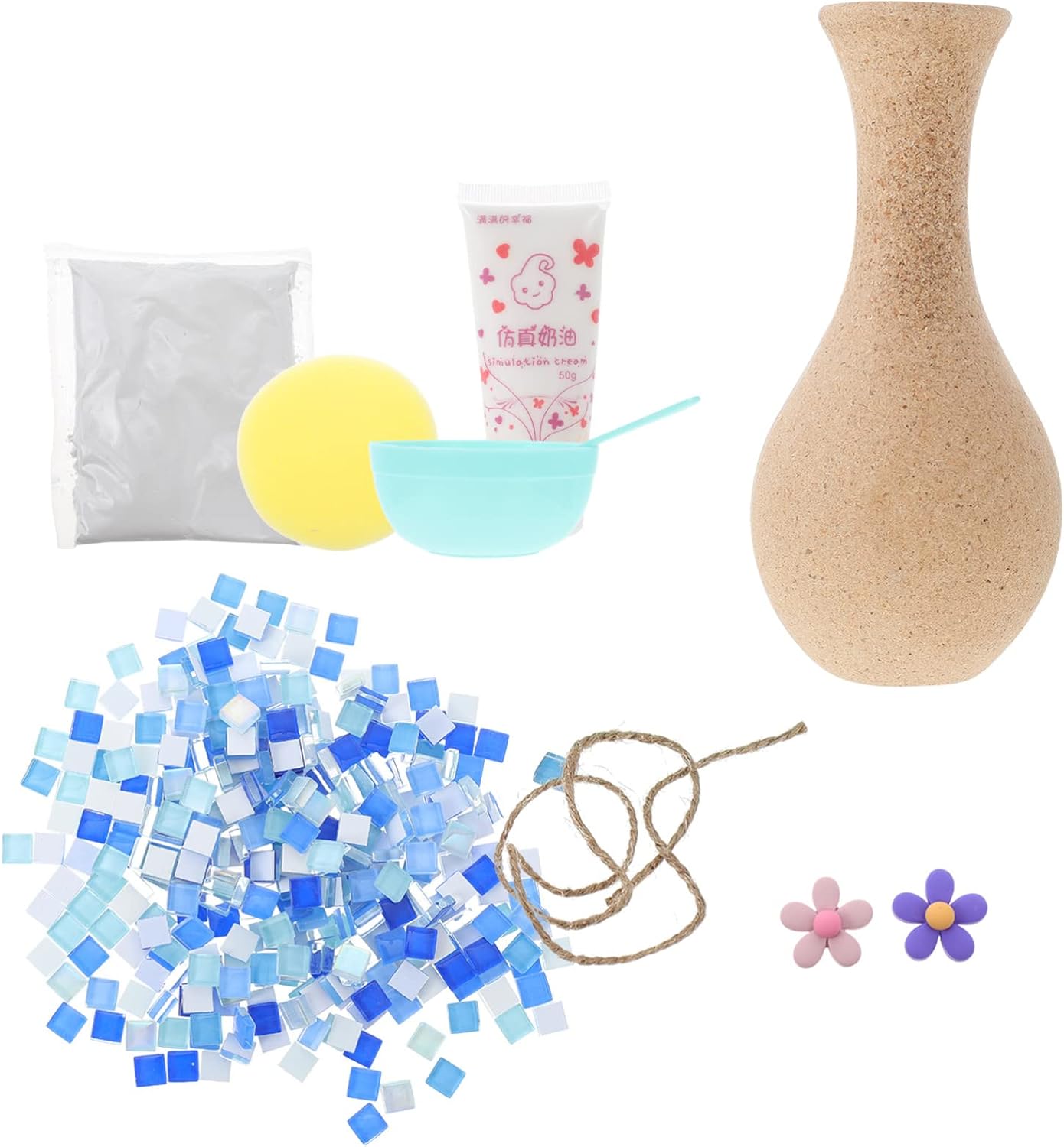 BESTOYARD Mosaic Flower Vase Arts and Crafts DIY Craft Kits Mosaic Tiles Craft Mosaic Bead Kit for Adults Kids : Toys & Games