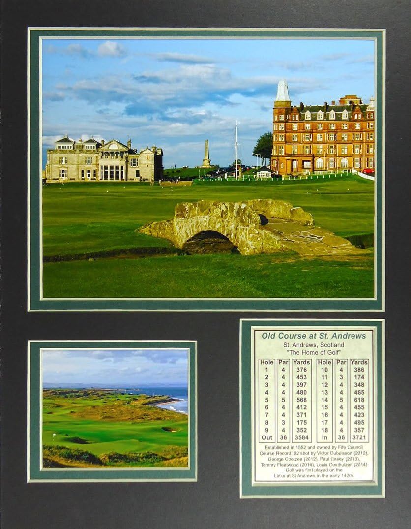 The Old Course at St. Andrews 11" x 14" Unframed Matted Photo Collage by Legends Never Die, Inc.