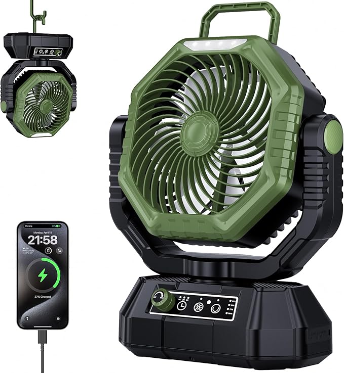 AJVV Camping Rechargeable Fan