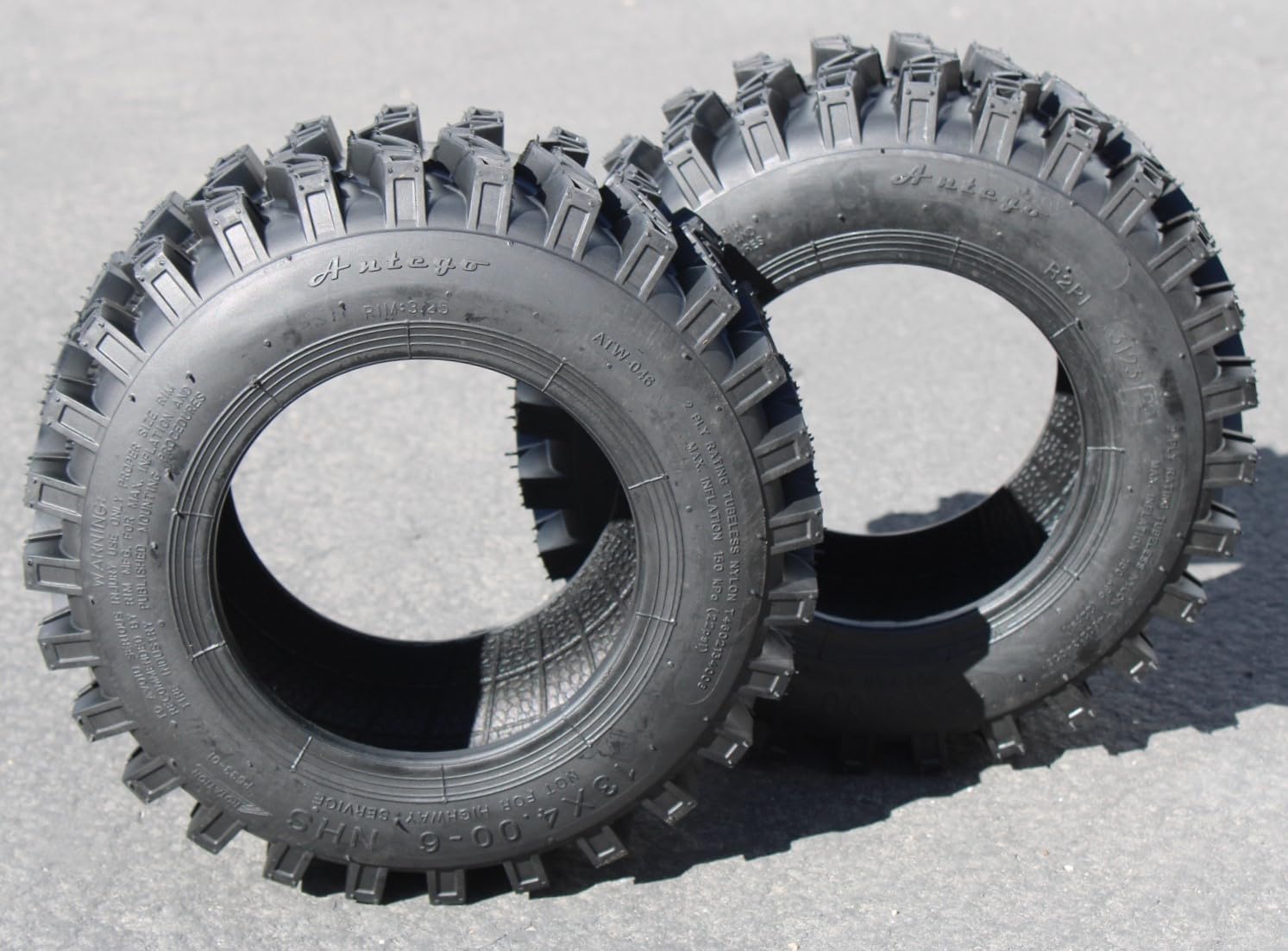 Antego 13X4.00-6 ATW-046 2 Ply Snow Tires Directional (Set of 2)