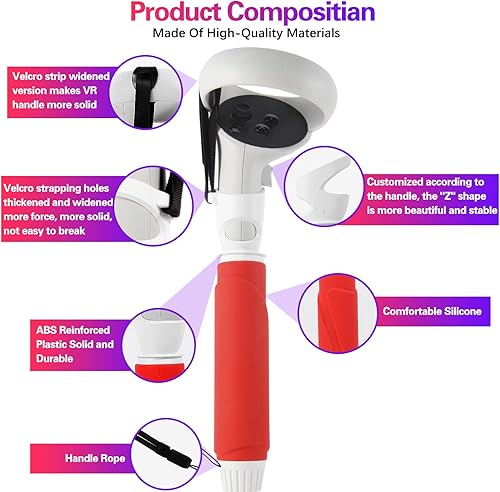 Miniatura 2 de VR Beat Saber Handles Extension Grips for OculusMeta Quest 22 in 1 Upgraded Simple Install for VR DualLong BeatSaber Handles