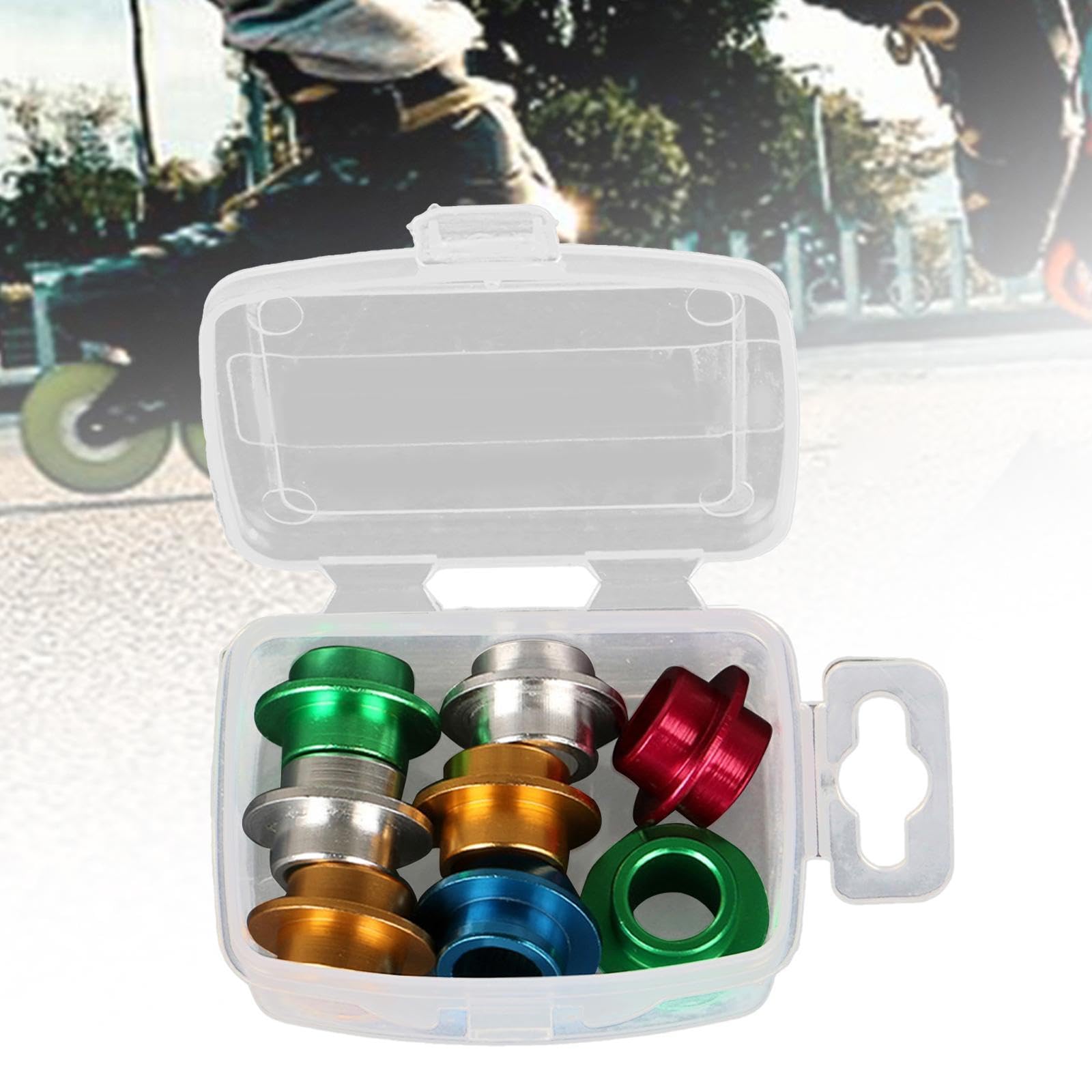 RNXRZANK 5X 8Pcs Inline Skate Axle Bearing Spacers Bushing Spacers Shaft Spacers for Outdoor Activities