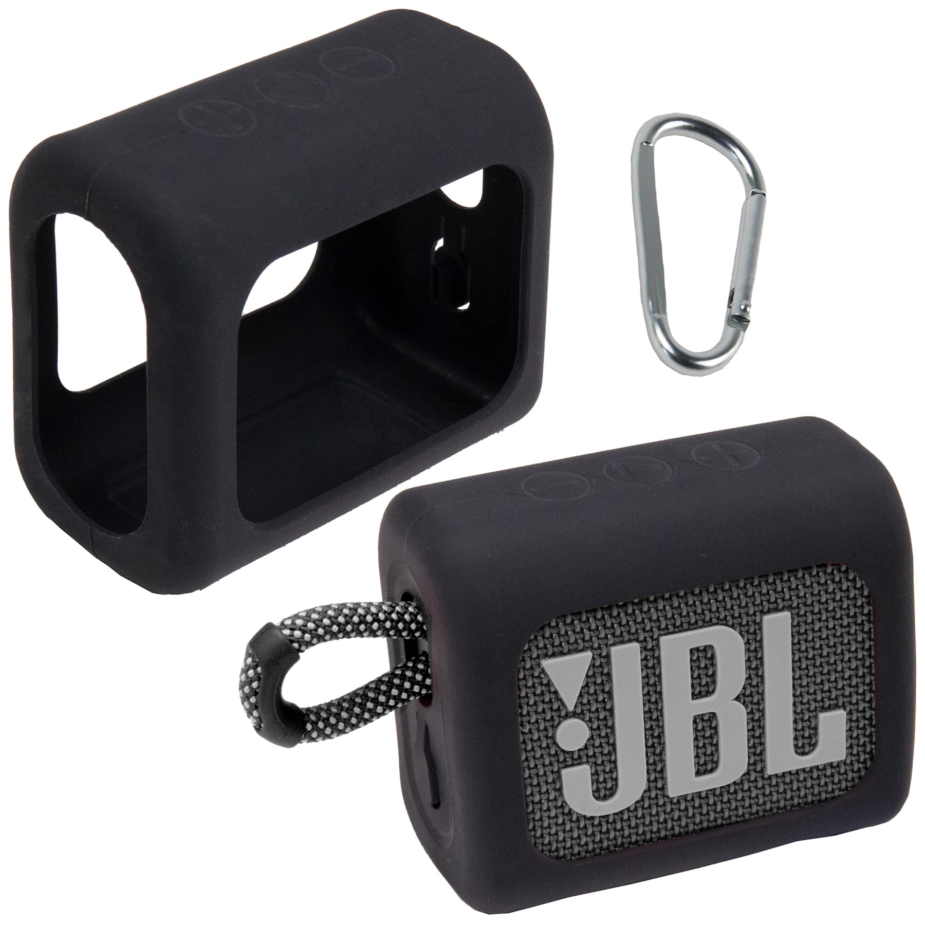 Silicone case for JBL go 3 /go 3 Eco Waterproof Portable Bluetooth Speaker, Portable Ultra-light Protective Sleeve with Carabiner (Not Included speaker)