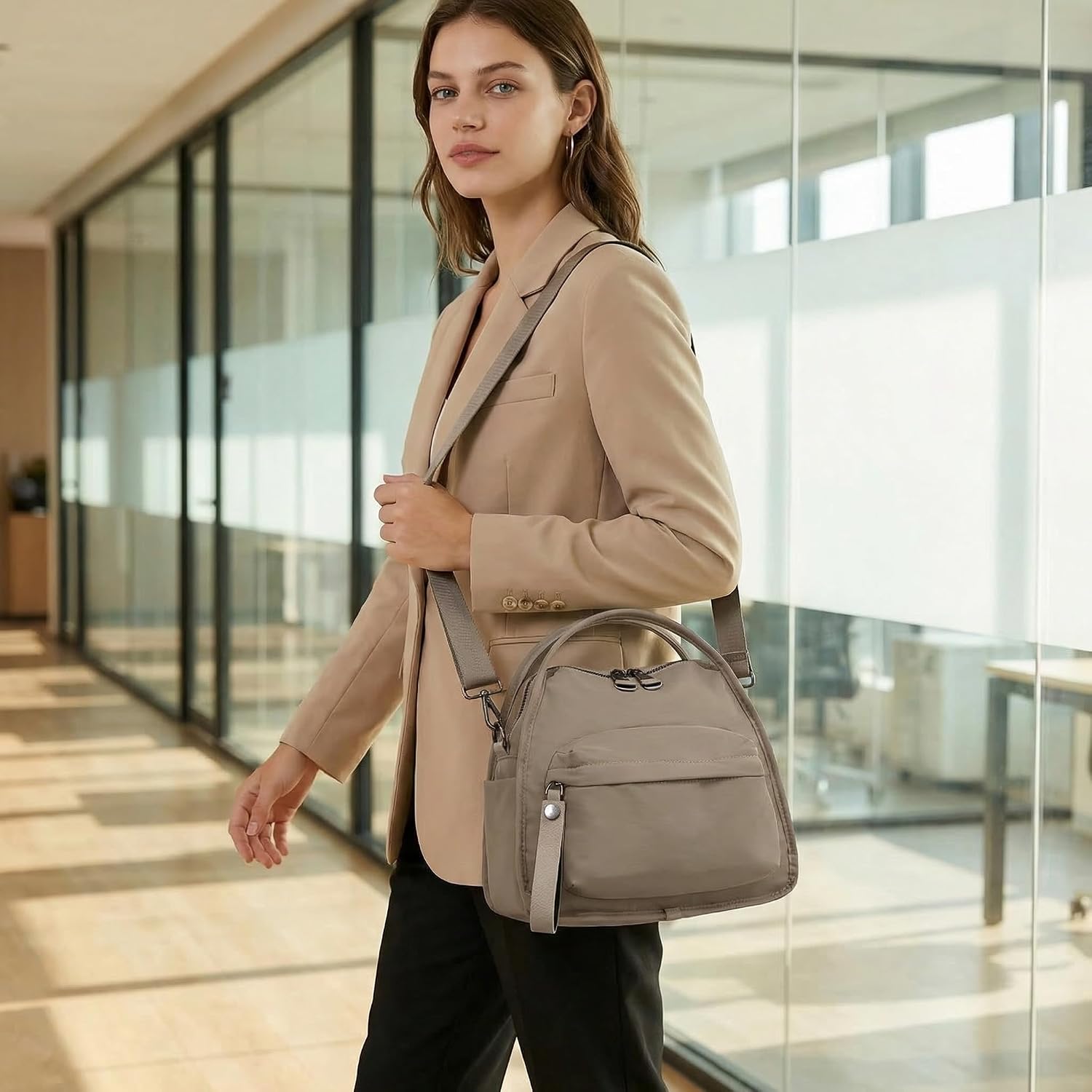 Women 3-in-1 Convertible Shoulder Bag, Lightweight Crossbody Bag & Handbag, Casual Daily Purse with Adjustable Strap
