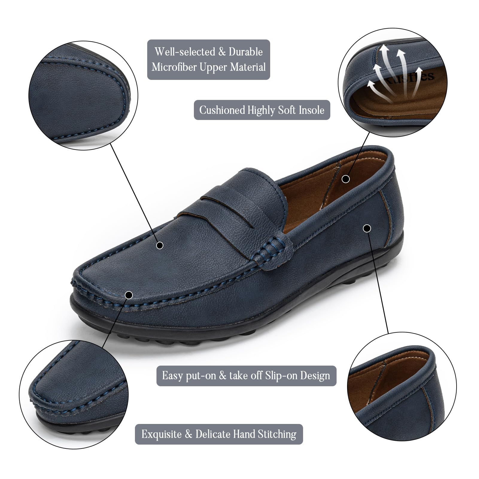 Mocasines planos sin cordones para hombre, transpirables, informales, mocasines