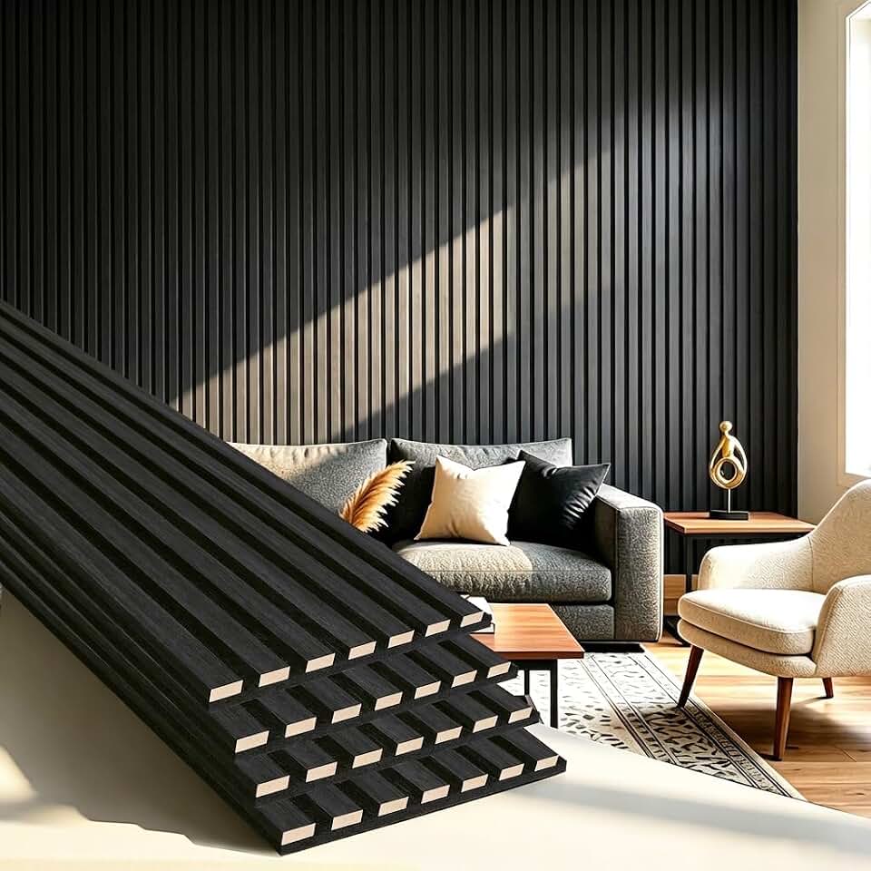 Black Wood Slat Panels