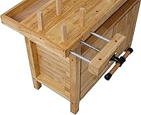 Vista 5 de Banco de trabajo de madera de 50 pulgadas – Banco de trabajo de madera duradero para garaje, taller y hogar