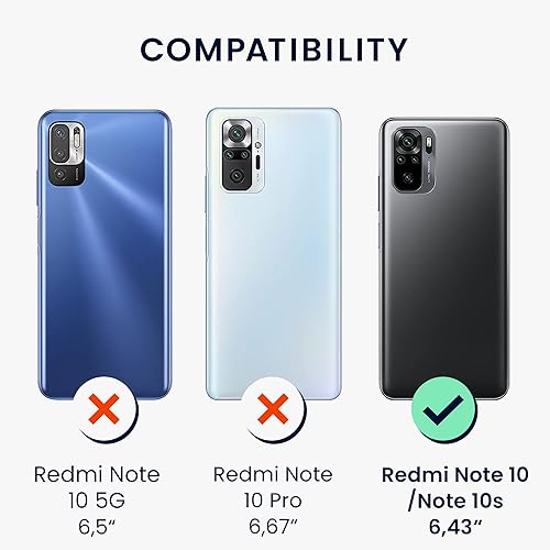 Miniatura 2 de kwmobile Funda compatible con Xiaomi Redmi Note 10 Note 10S - Funda de silicona TPU metálica suave y delgada - Azul caribeño metálico