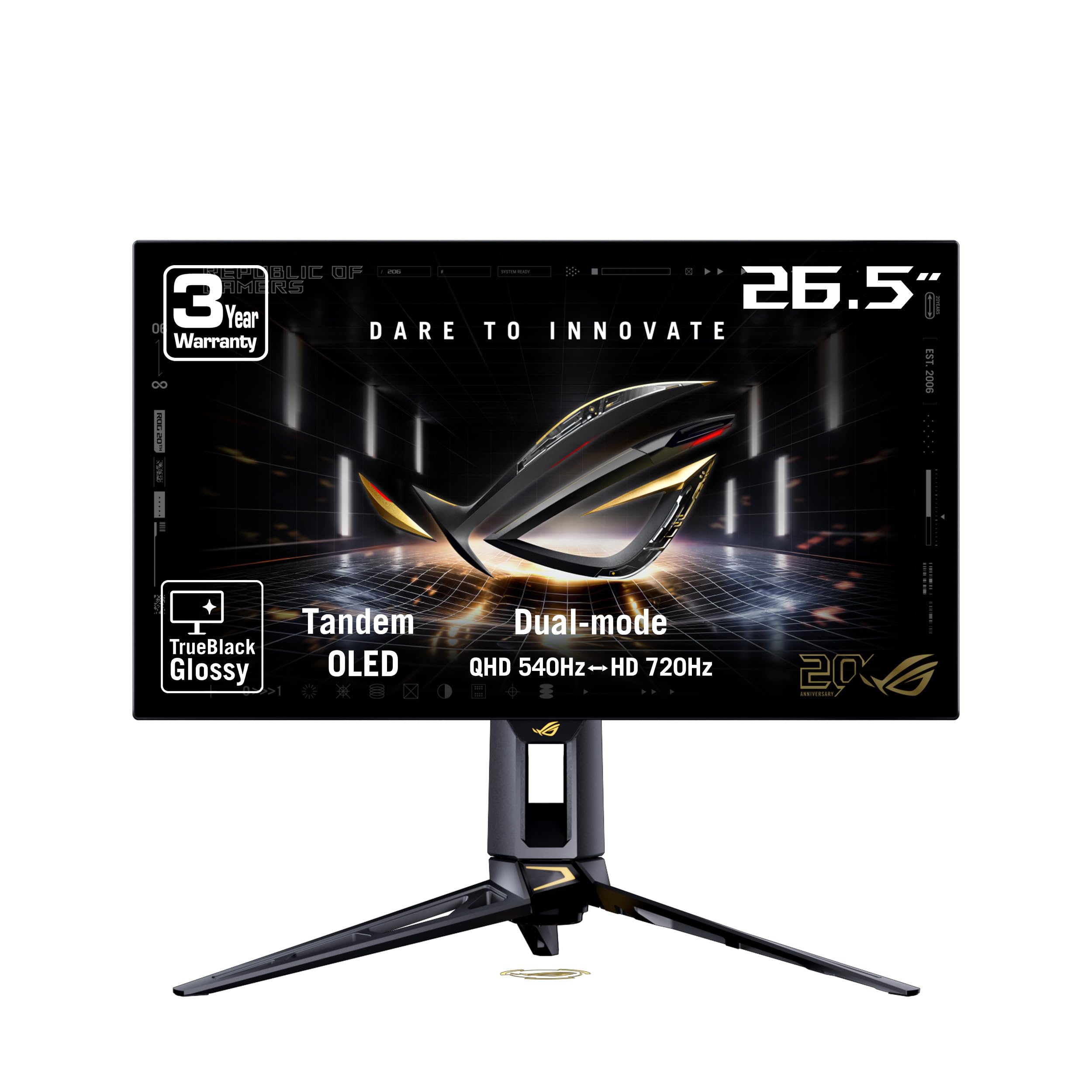 ROG PG27AQWP-G 27 Inch 20th Edition OLED Gaming Monitor | 26.5-inch, QHD, WOLED, Dual-Mod…