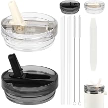 Leak Proof Lid for Stanley Cup,2 Pack 40 oz Tumbler Flip Straw Lid Replacement fit for Stanley Quencher,Detachable Spill Proof Splash Resistant Travel Tumbler Lids