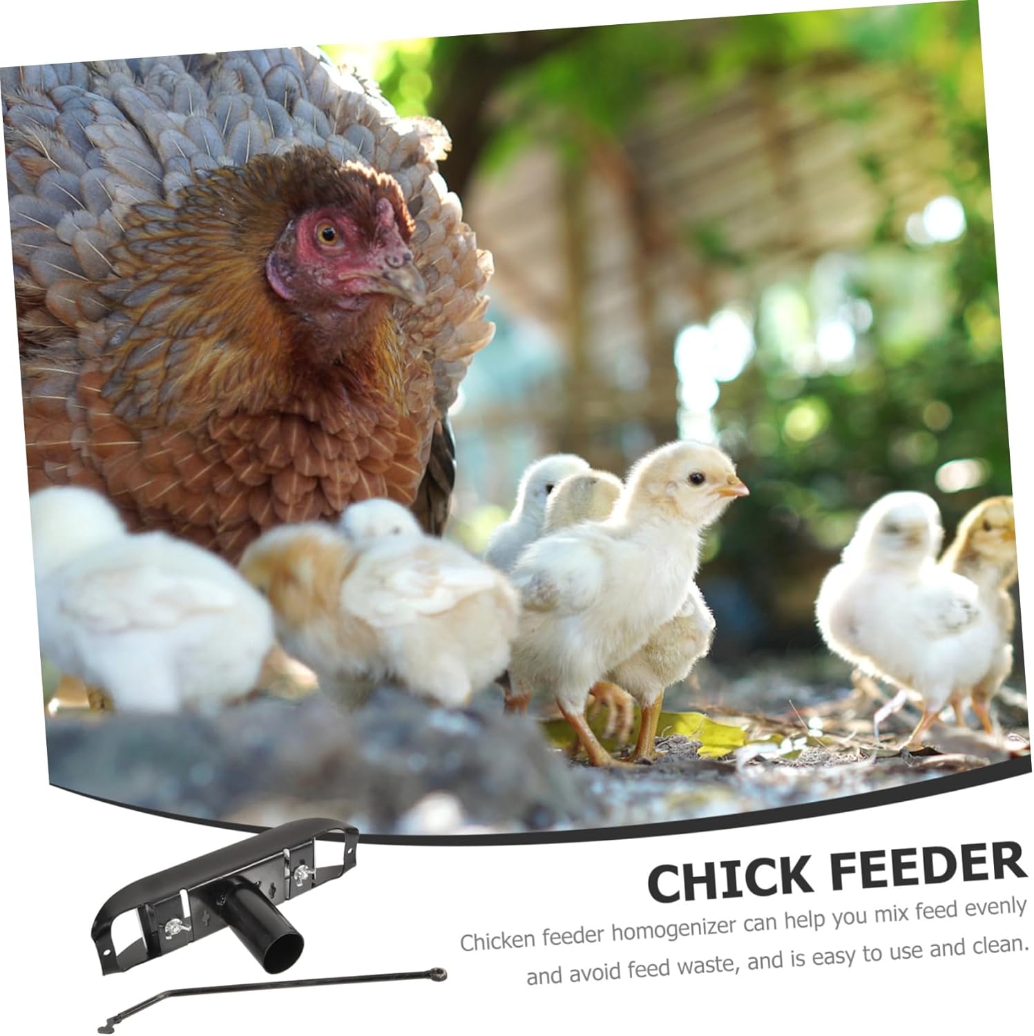 Mikikit 1 Set Automatic Poultry Feeder Homogenizer Stainless Steel Chicken Feed Mixer for Pigeons Geese Quail Convenient Feed Homogenization Tool for Farms and Poultry Care