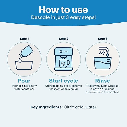 Miniatura 6 de Solución de descalcificación compatible con Philips Saeco  Paño de limpieza gratuito  Suministro para 12 meses  Fabricado en los Estados Unidos