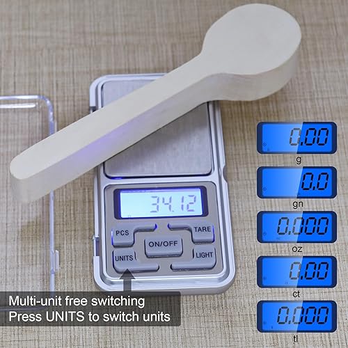 Miniatura 7 de Smgda Báscula digital de bolsillo de 17.64 oz por 0.00 oz, gkglibraonza unidad conmutable portátil para báscula de viaje de alimentos, báscula de