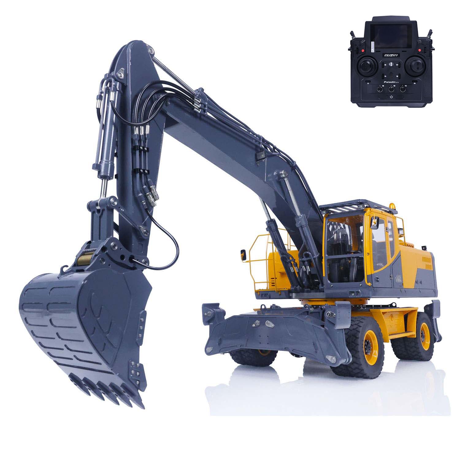 LESU Excavatrice hydraulique à roues 1/14 RC pour contrôleur PL18EV Aoue ET30H LCD en métal à montage fixe