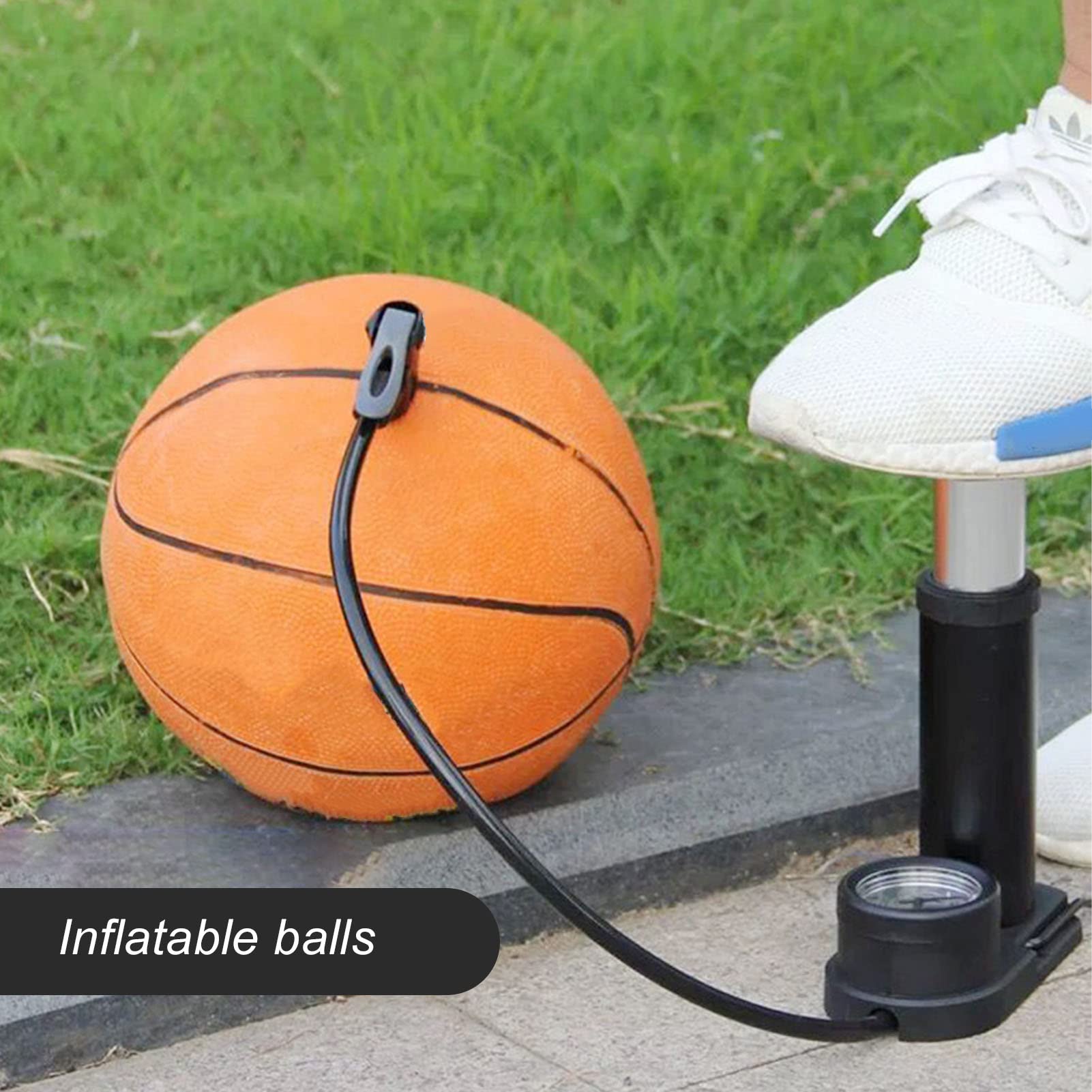 Pompa a Pedale Portatile ad Alta Pressione in Lega di Alluminio Mini Pompa a Pedale per Bicicletta Giocattolo Gonfiabile da Basket